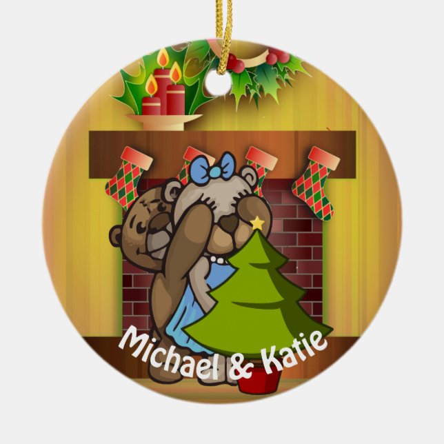 Adorno De Cerámica Sorpresa del árbol de Navidad (Frente)