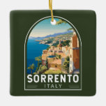 Adorno De Cerámica Sorrento Italia Viaje Arte Vintage<br><div class="desc">Sorrento retro diseño de viaje vectorial. Encaramado sobre acantilados que separan la ciudad de sus concurridas marinas,  es conocido por sus amplias vistas al agua y Piazza Tasso,  una plaza bordeada de cafés.</div>