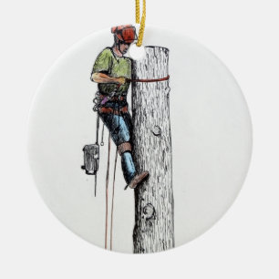 Adorno De Cerámica Sostener a un cirujano de árbol apretado