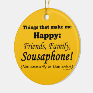 Adorno De Cerámica Sousaphone me hace feliz