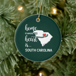 Adorno De Cerámica South Carolina home is where the heart is
