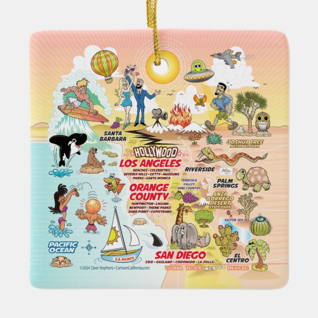 Adorno De Cerámica Southern California Sunset (Anverso)