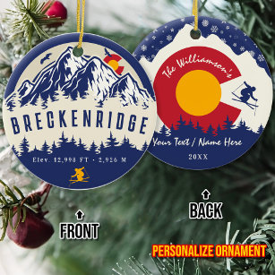 Adorno De Cerámica Souvenir de esquí de montaña Bandera Colorado de B