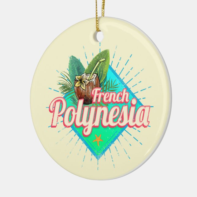 Adorno De Cerámica Souvenir de la Polinesia Francesa Island Pacific V (Izquierda)