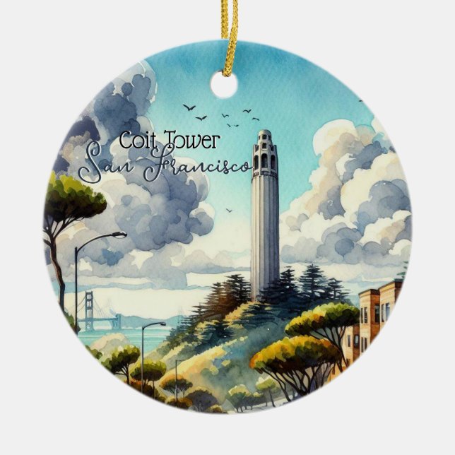 Adorno De Cerámica Souvenir histórico de San Francisco (Frente)