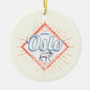 Adorno De Cerámica Souvenir retro moose vintage de Oslo Capital Norue