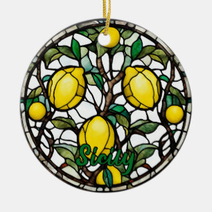 Adorno De Cerámica Souvenir Sicilia Lemon Tree