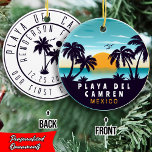 Adorno De Cerámica Souvenir Vintage Playa del Carmen México<br><div class="desc">Playa del Carmen Playa de México Vintage Souvenirs de los años 60. Playa del Carmen México - Retro Tropical Palm Tree Souvenirs El diseño vintage hace un gran Navidad o regalo de cumpleaños para los aficionados a la playa de Playa del Carmen. El diseño retro de la vibra de verano...</div>