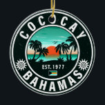 Adorno De Cerámica Souvenirs de época de las Bahamas Coco Cay Island<br><div class="desc">CocoCay,  Bahamas Postcard design un gran Navidad o regalo de cumpleaños para los aficionados a las playas de CocoCay y la costa pacífica. El bonito diseño de las vibraciones de verano es un regalo perfecto para los amantes de los viajes y de los destinos tropicales.</div>