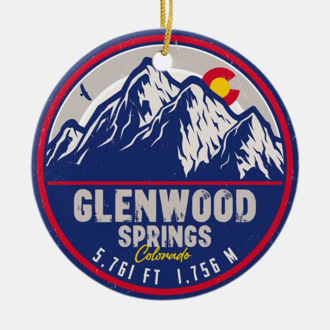 Adorno De Cerámica Souvenirs de excursión para esquiar Glenwood Sprin (Frente)