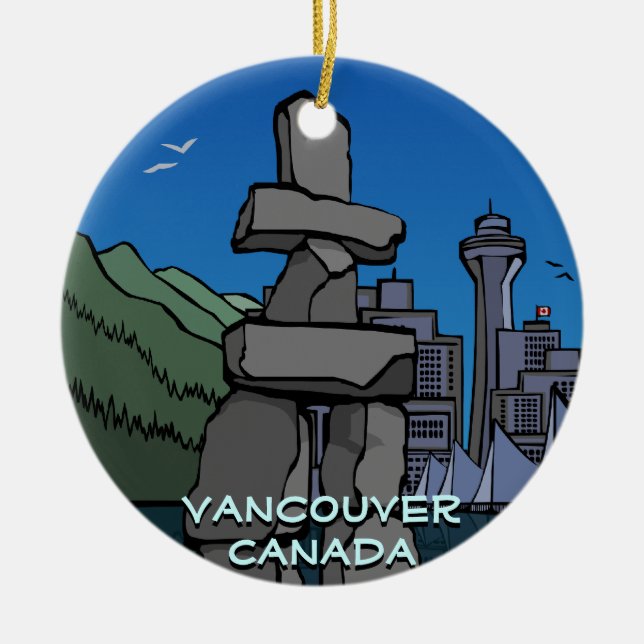 Adorno De Cerámica Souvenirs Vancouver Canada Ornament Vancouver (Frente)