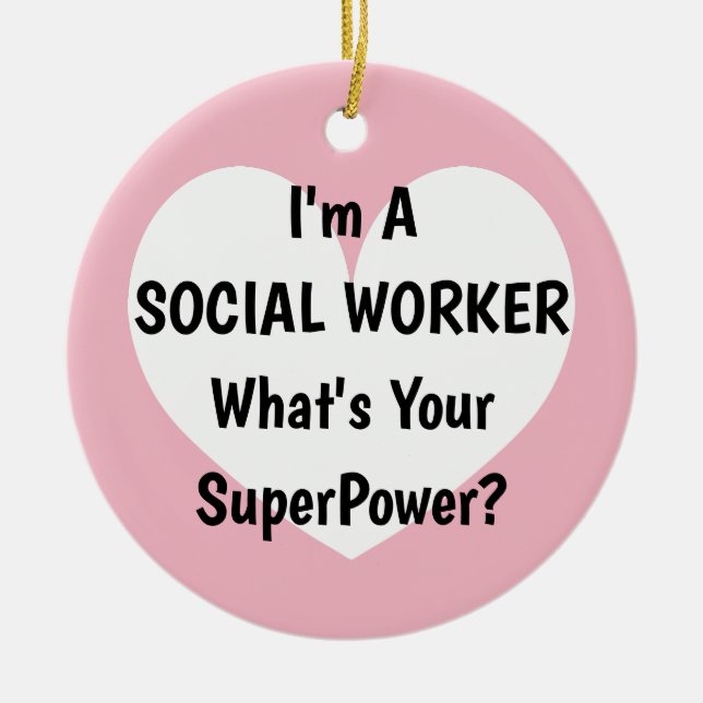 Adorno De Cerámica Soy asistente social cuál es su Navidad de la (Frente)