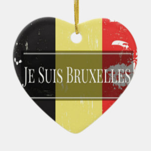 Adorno De Cerámica Soy Bruselas (Je Suis Bruxelles)
