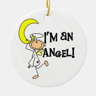 Adorno De Cerámica Soy camisetas y regalos de Ángel