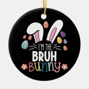 Adorno De Cerámica Soy el conejo Bruh de Pascua coincidente