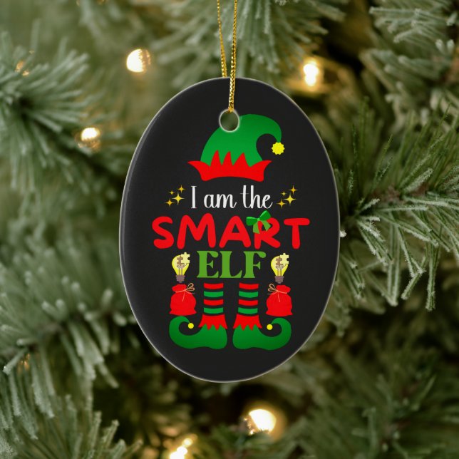 Adorno De Cerámica Soy El Elfo Inteligente (Árbol)