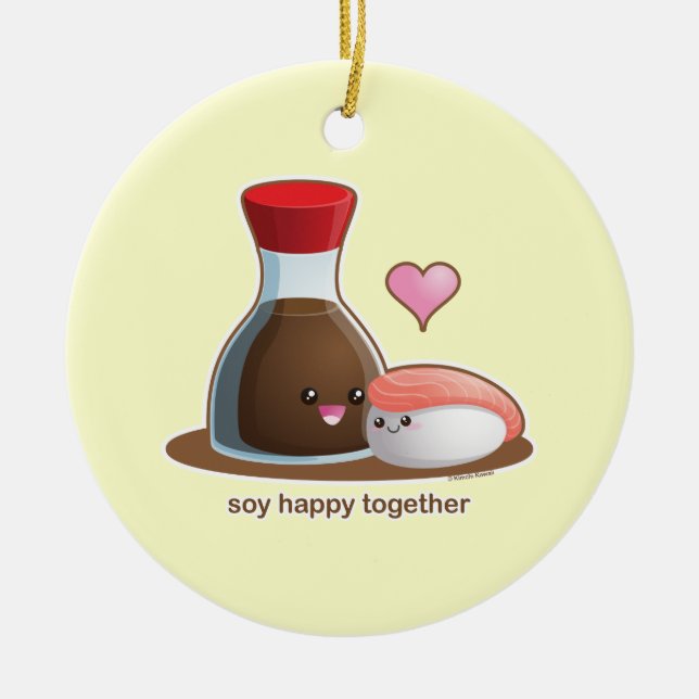 Adorno De Cerámica Soy feliz (Frente)