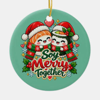 Adorno De Cerámica Soy Merry Together Kawaii Sushi