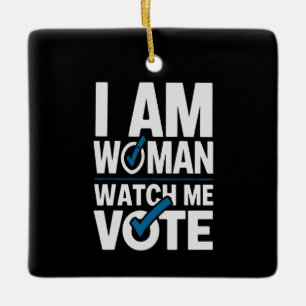 Adorno De Cerámica Soy mujer, mírame votar vintage 