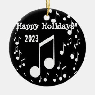 Adorno De Cerámica Soy Música, Felices Fiestas.