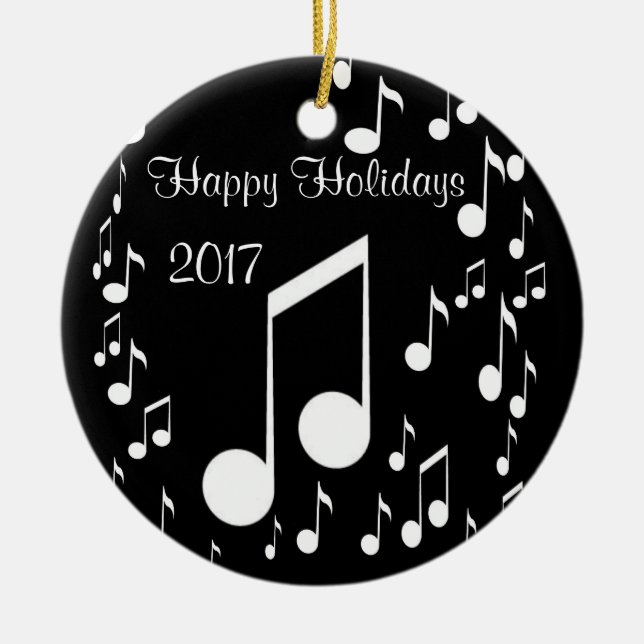 Adorno De Cerámica Soy Música, Felices Fiestas 2017_ (Frente)