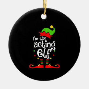 Adorno De Cerámica Soy Navidades de la Familia Elf Xmas