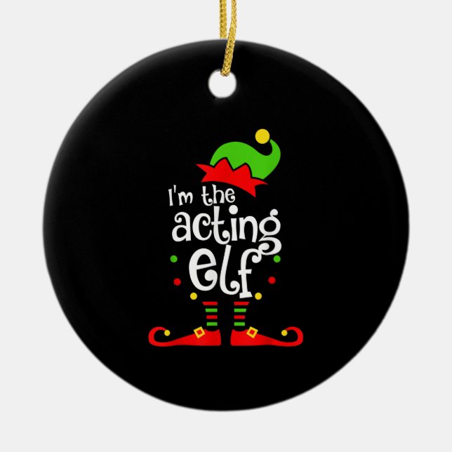 Adorno De Cerámica Soy Navidades de la Familia Elf Xmas (Frente)