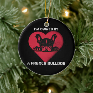 Adorno De Cerámica Soy propiedad de un Bulldog Francés