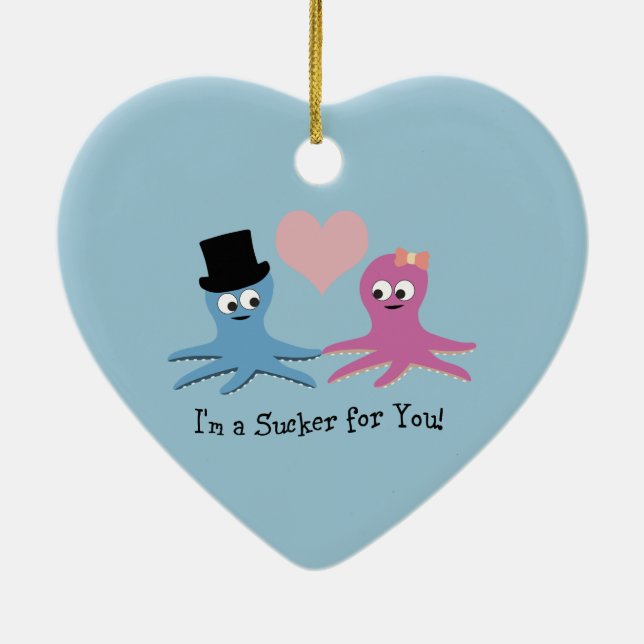 Adorno De Cerámica ¡Soy un chupón para ti! Octopi lindo (Atrás)