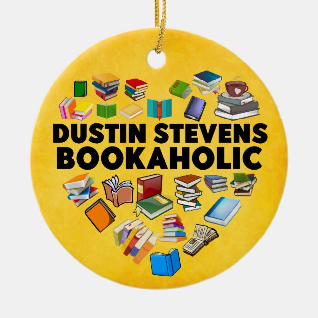 Adorno De Cerámica Soy un Dustin Stevens Bookaholic (Frente)
