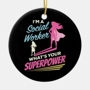 Adorno De Cerámica Soy un trabajador social ¿Cuál es tu superpoder?