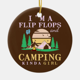 Adorno De Cerámica Soy una Chica de Flip Flops y Camping