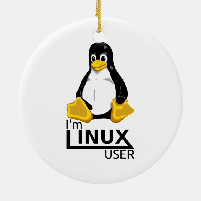 Adorno De Cerámica Soy usuario de Linux (Atrás)