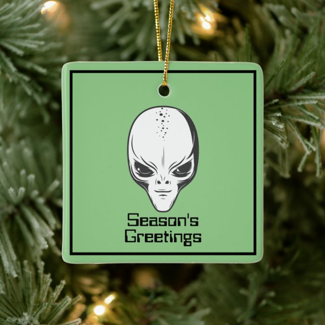 Adorno De Cerámica Space Alien UFO Sci (Árbol)