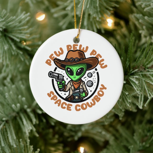 Adorno De Cerámica Space Cowboy Funny Alien (Árbol)