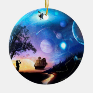Adorno De Cerámica Space Exploration Artwork Voyager Spacecraft