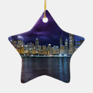 Adorno De Cerámica Spacey Chicago Skyline