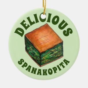 Adorno De Cerámica Spanakopita Griega Spinach Feta Phyllo Pie