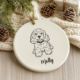Adorno De Cerámica Spaniel de Navidad Personalizado