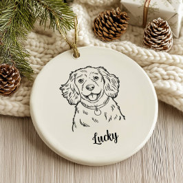 Adorno De Cerámica Spaniel Perro Navidad Personalizado
