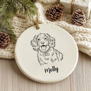 Adorno De Cerámica Spaniel Perro Personalizado Navidad