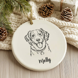 Adorno De Cerámica Spaniel Personalizado Perro Navidad