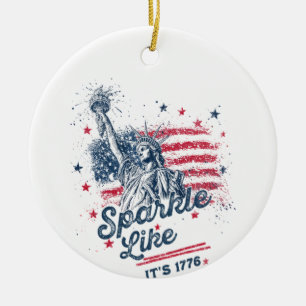 Adorno De Cerámica Sparkle Like It's 1776, Patriotic Design, American