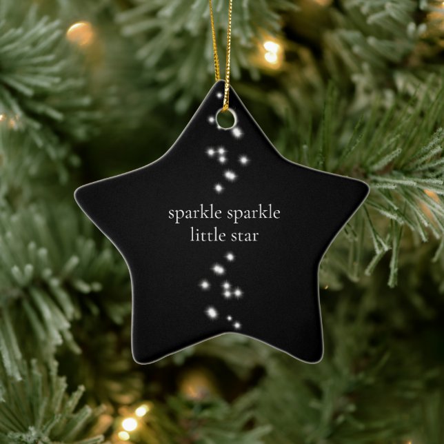 Adorno De Cerámica Sparkle Sparkle Little Star Black Starlight (Árbol)