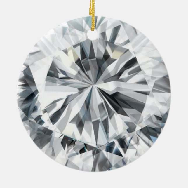 Adorno De Cerámica Sparkling Diamond textura April Birthstone (Atrás)