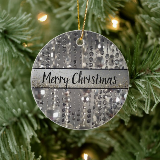 Adorno De Cerámica Sparkly Purpurinoso de las cuentas de la cadena pl (Árbol)