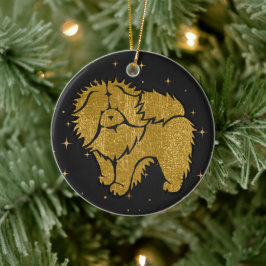 Adorno De Cerámica SPARKLY THANG - ROUGH Chow faux metallic ornament