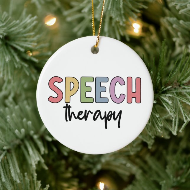 Adorno De Cerámica Speech Therapy SLP Speech Pathologist Gifts (Árbol)