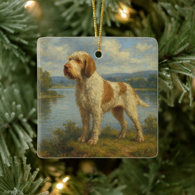 Adorno De Cerámica Spinone Italiano (Árbol)
