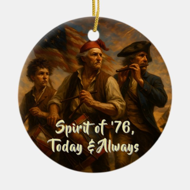 Adorno De Cerámica Spirit of ’76 Keepsake • 1776–2026 Personalizable! (Frente)